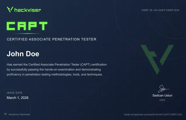 CAPT Certificate Preview