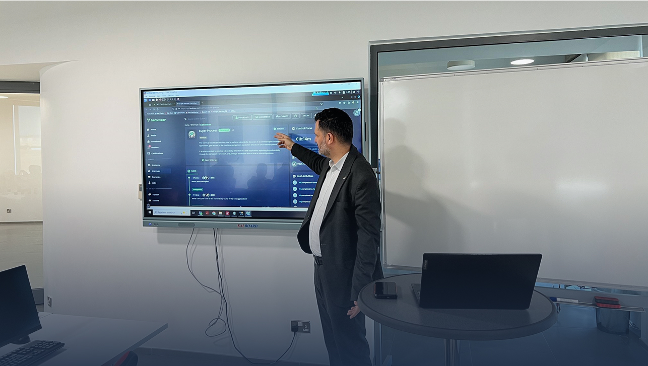 Students at Al-Hussein Technical University training with Hackviser